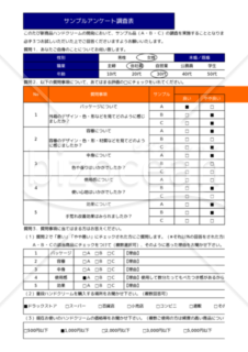 Excelで作るA41枚のサンプルアンケート調査表