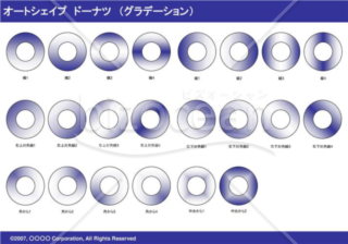 オートシェイプ　ドーナツ　（グラデーション）（ネイビー）