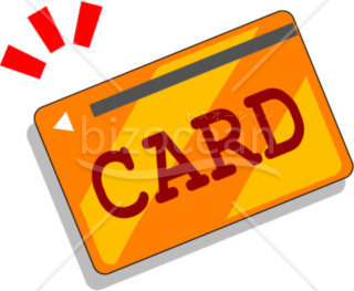 クレジットカード(オレンジ色)のイラスト