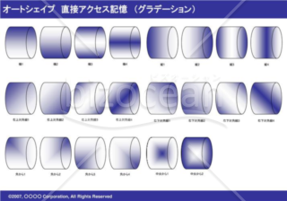 オートシェイプ　直接アクセス記憶　（グラデーション）（ネイビー）