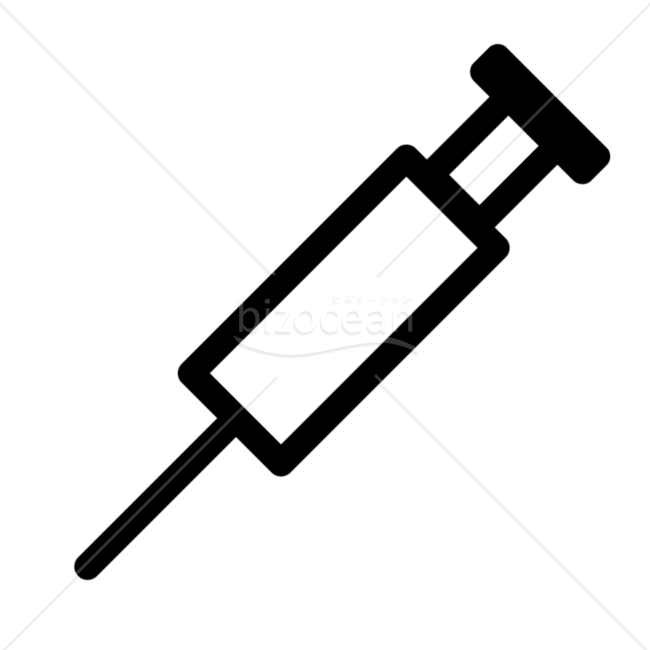 注射器のイラスト　インフルエンザ予防接種