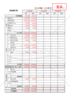 資金繰り表【3カ月】・Excel