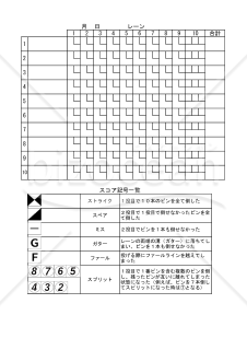 ボウリングスコアシート 004