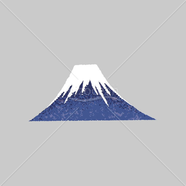 【2026年】「イラスト」かすれ質感で描いた濃い青と紫の富士山