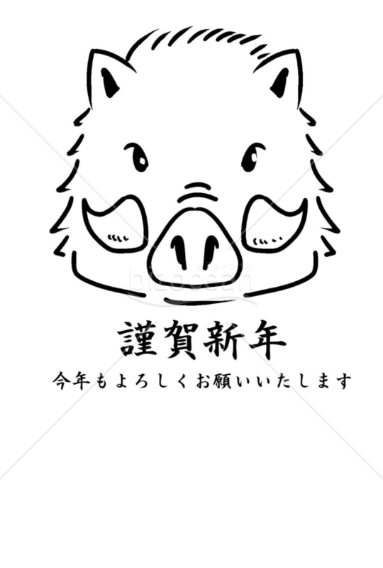 亥年の年賀状２０１9（NO.1019）