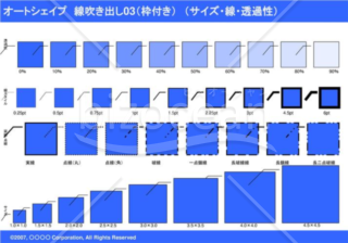 オートシェイプ　線吹き出し03（枠付き）　（サイズ・線・透過性）(ブルー)