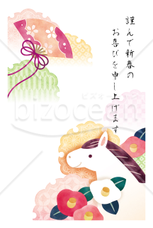 椿と扇・午