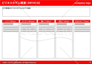 ビジネスモデル概要（4W1H）01（Red）