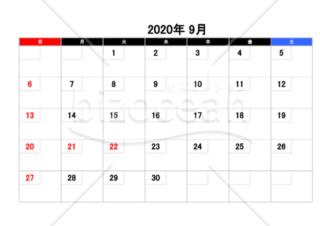 2020年９月　カレンダー　PDF　無料