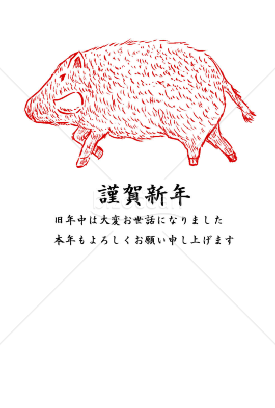 亥年の年賀状２０１9（NO.2062）