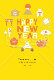 wordデータ・馬アイコン　背景黄色