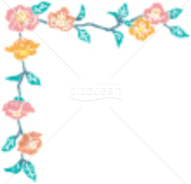 サザンカ寒中見舞いイラスト