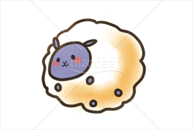 まあるい羊がジャンプしている羊イラスト