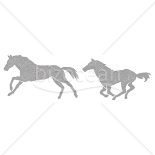 【2026年】「イラスト」銀砂のような質感の薄いグレーの馬