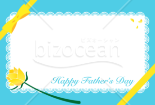 父の日メッセージカード 黄色い薔薇とリボン Bizocean ビズオーシャン