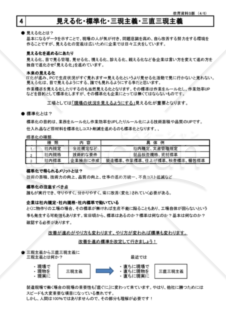 『改善活動や品質管理を進めるにあたり』６枚にまとめた資料