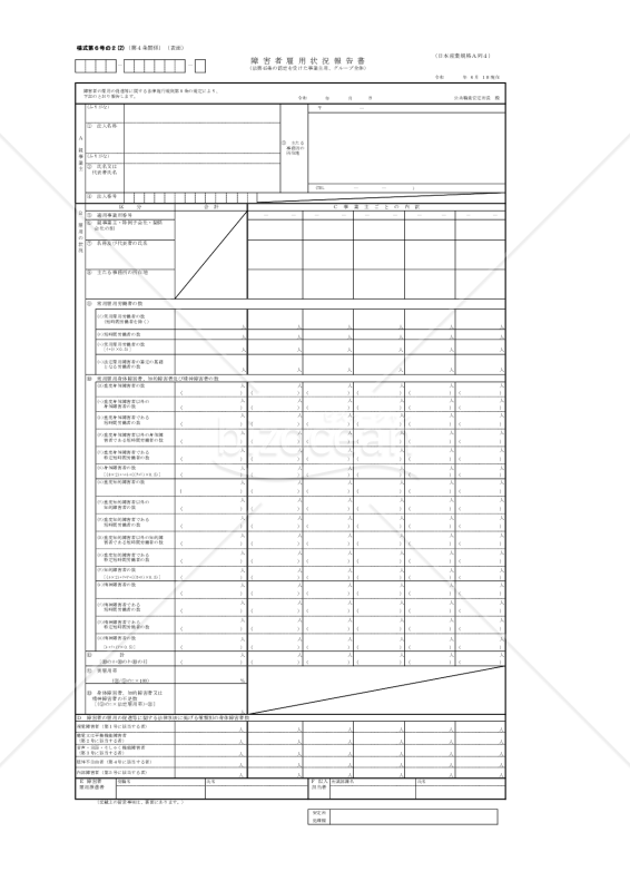障害者雇用状況報告書（法45条の認定を受けた事業主用、グループ全体）・PDF