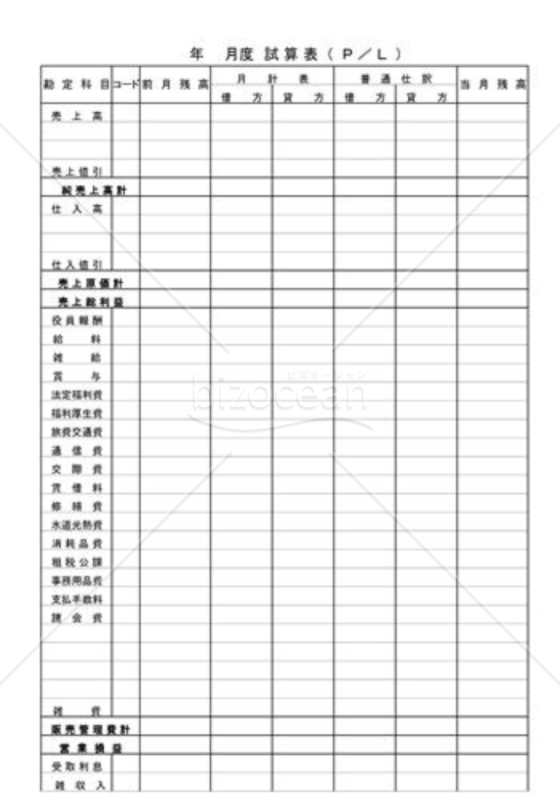 試算表（損益）