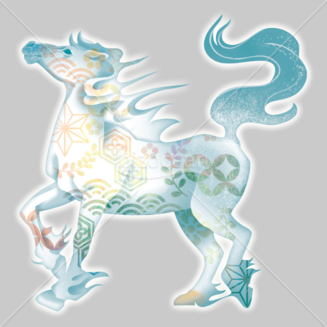 【2026年】「イラスト」吉祥文様をまとった幻想的な馬