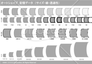 オートシェイプ　記憶データ　（サイズ・線・透過性）（グレイ）