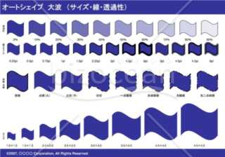 オートシェイプ　大波　（サイズ・線・透過性）（ネイビー）