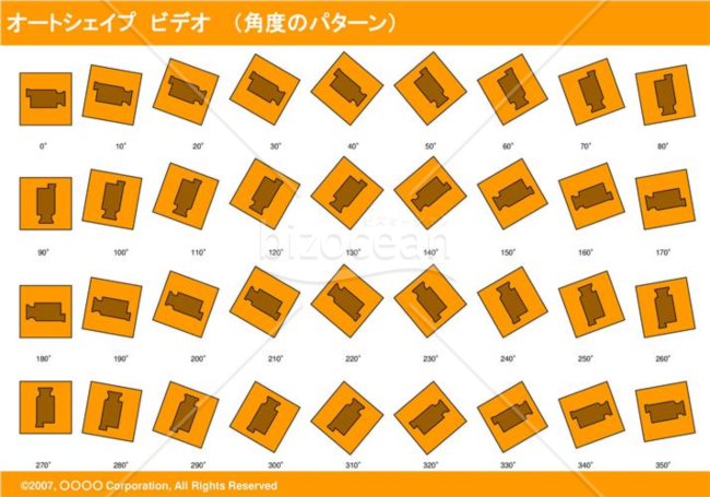 オートシェイプ　ビデオ　（パターン角度）(オレンジ)