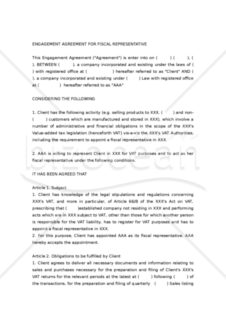 【和・英対訳】業務委託契約書（会計)(4a101)／ENGAGEMENT AGREEMENT FOR FISCAL REPRESENTATIVE