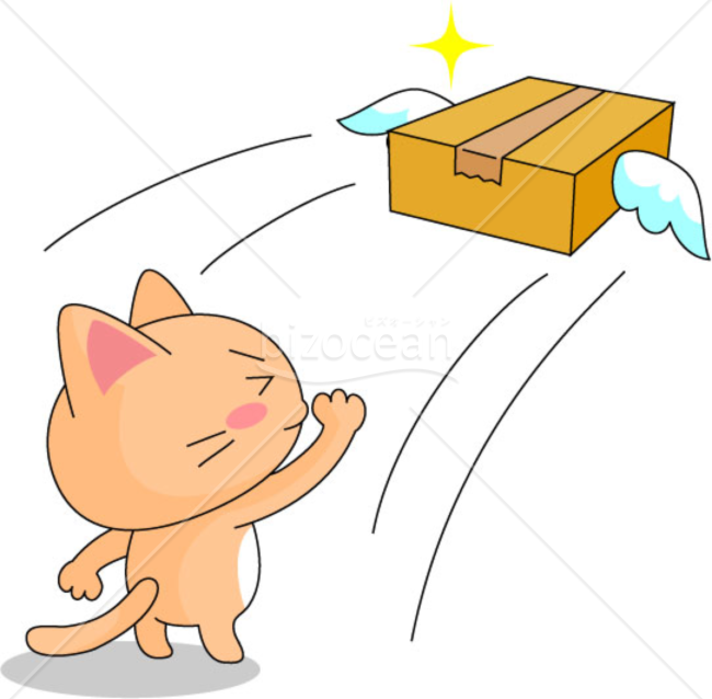 配送する猫のイラスト