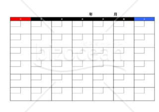 カレンダーの原本　日付未記入　1ヶ月6週の時　無料