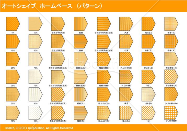 オートシェイプ　ホームベース　（パターン）　（オレンジ）