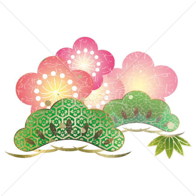 【2026年】「イラスト」鮮やかな色彩の松竹梅と吉祥文様