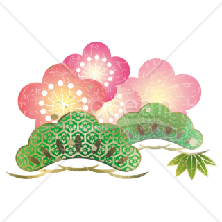 【2026年】「イラスト」鮮やかな色彩の松竹梅と吉祥文様