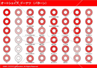 オートシェイプ　ドーナツ　（パターン）（レッド）