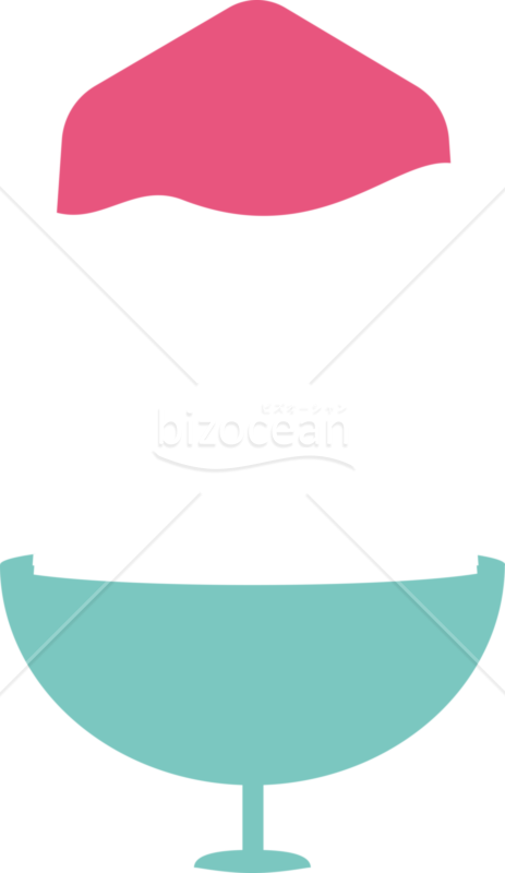 かき氷イチゴ味（大盛り）のイラスト素材