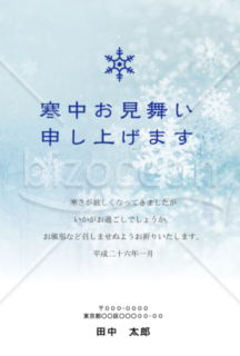 淡い雪の寒中見舞いはがき Bizocean ビズオーシャン