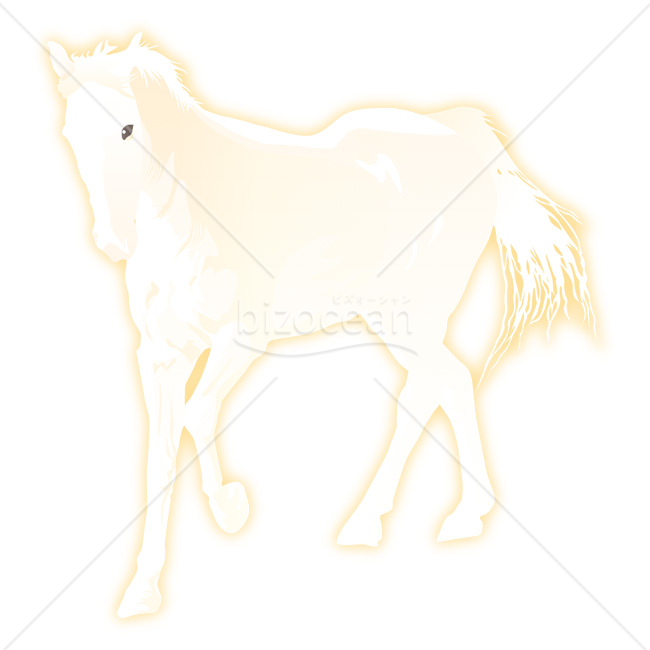【2026年】「イラスト」幻想的に輝く白い馬のシルエット