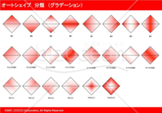 オートシェイプ　分類　（グラデーション）　（レッド）