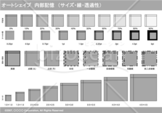 オートシェイプ　内部記憶　（サイズ・線・透過性）　（グレー）