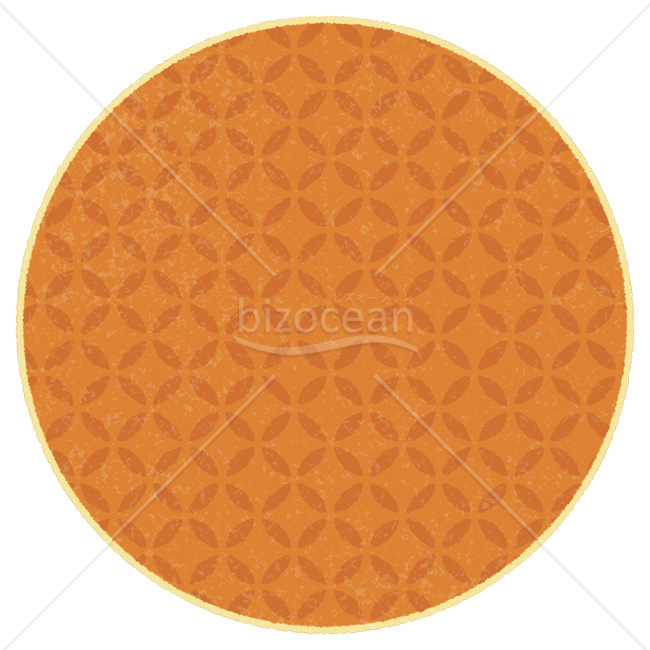 【2026年】「イラスト」縁起の良い七宝文様を描いた橙色の円