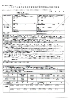 トライアル雇用結果報告書兼試行雇用奨励金支給申請書