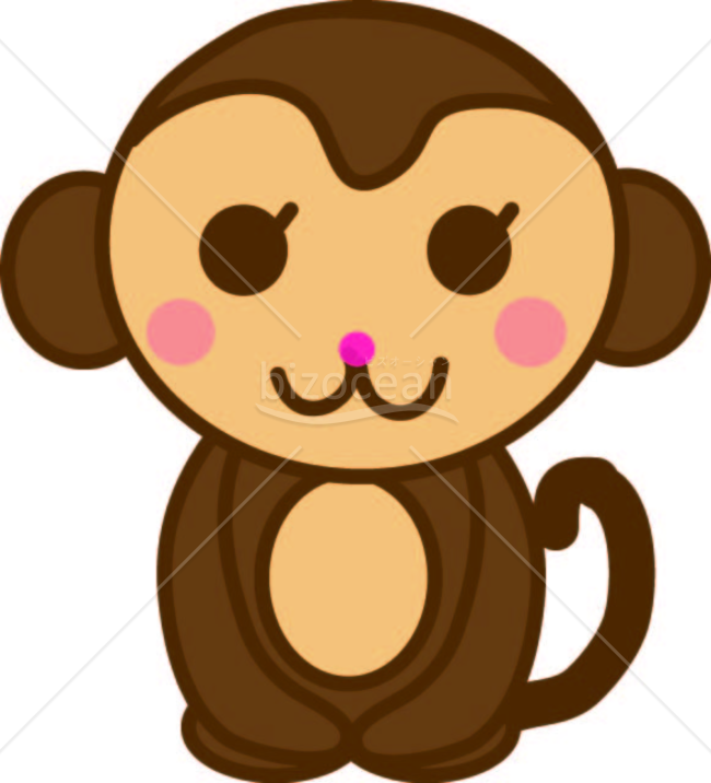 絵本のキャラクターのような猿のイラスト