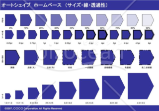 オートシェイプ　ホームベース　（サイズ・線・透過性）　（ネイビー）