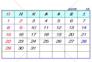 エクセルカレンダー月毎ハガキサイズ2023年から2025年