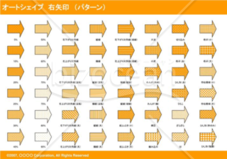 オートシェイプ　右矢印　（パターン）（オレンジ）