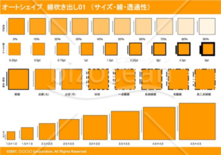 オートシェイプ　線吹き出し01（枠付き）　（サイズ・線・透過性）(オレンジ)