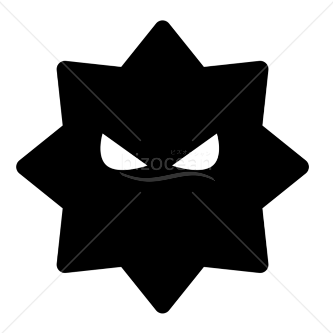 コロナ対策イラスト　ウイルスの白黒アイコン