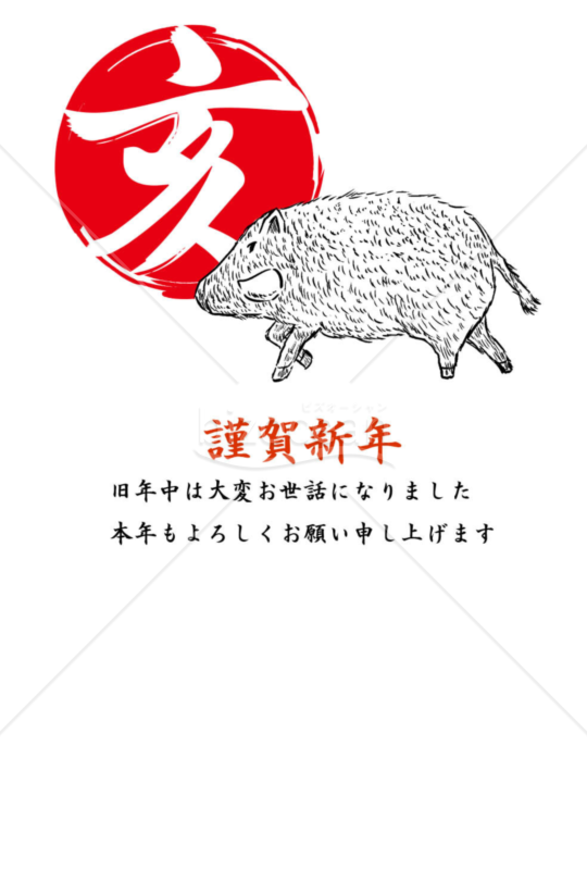 亥年の年賀状２０１9（NO.2071）