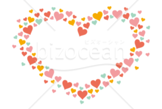 カラフルなハート柄のメッセージカード Bizocean ビズオーシャン