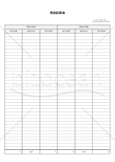 残高試算表・貸借対照表＆損益計算書記入版・Excel