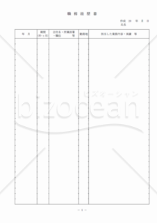 職務経歴書用紙（PDF)